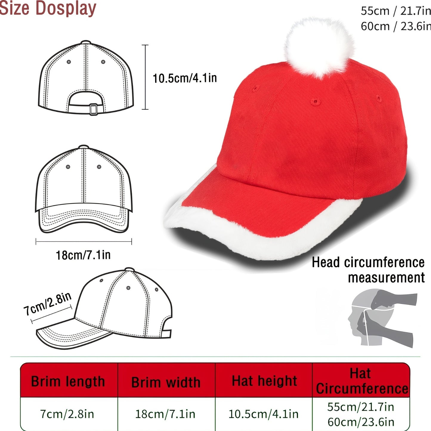 1pc Snowman Gnome Santa Baseball Cap Christmas Hats for Women Men'S Hat Red Xmas Hat for New Year Holiday Party