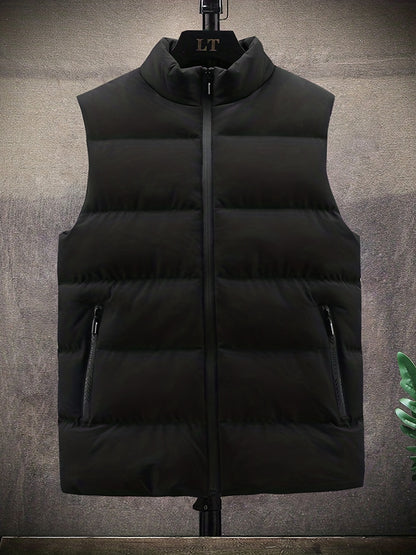 Mens Quilted Insulated Down Vest - Sleeveless Puffer Style for Ultimate Warmth - Zippered Pockets perfect for Winter Sports & Travel Adventures