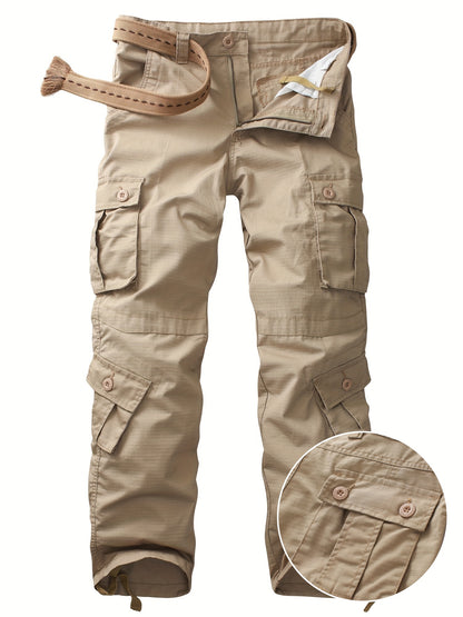 Relaxed Fit Multi-Pocket Cargo Pants for Men - Wear-Resistant, Tactical, Loose-Fitting, Comfortable, Durable, Versatile, and Practical - Ideal for Outdoor Activities, Hiking, Camping, and Travel