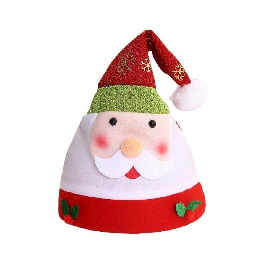 1pc Festive Christmas Fleece Hat, Elastic Polyester Santa Claus Cap with Embroidery, Machine Washable, No Feathers, Holiday Party Accessory