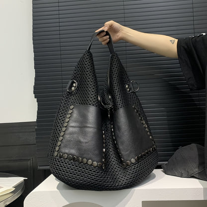 Ladies' Large Capacity Shoulder Bag - Spacious, Casual, Fashionable, Mesh Design, Ideal for Daily Use, Travel, and Work