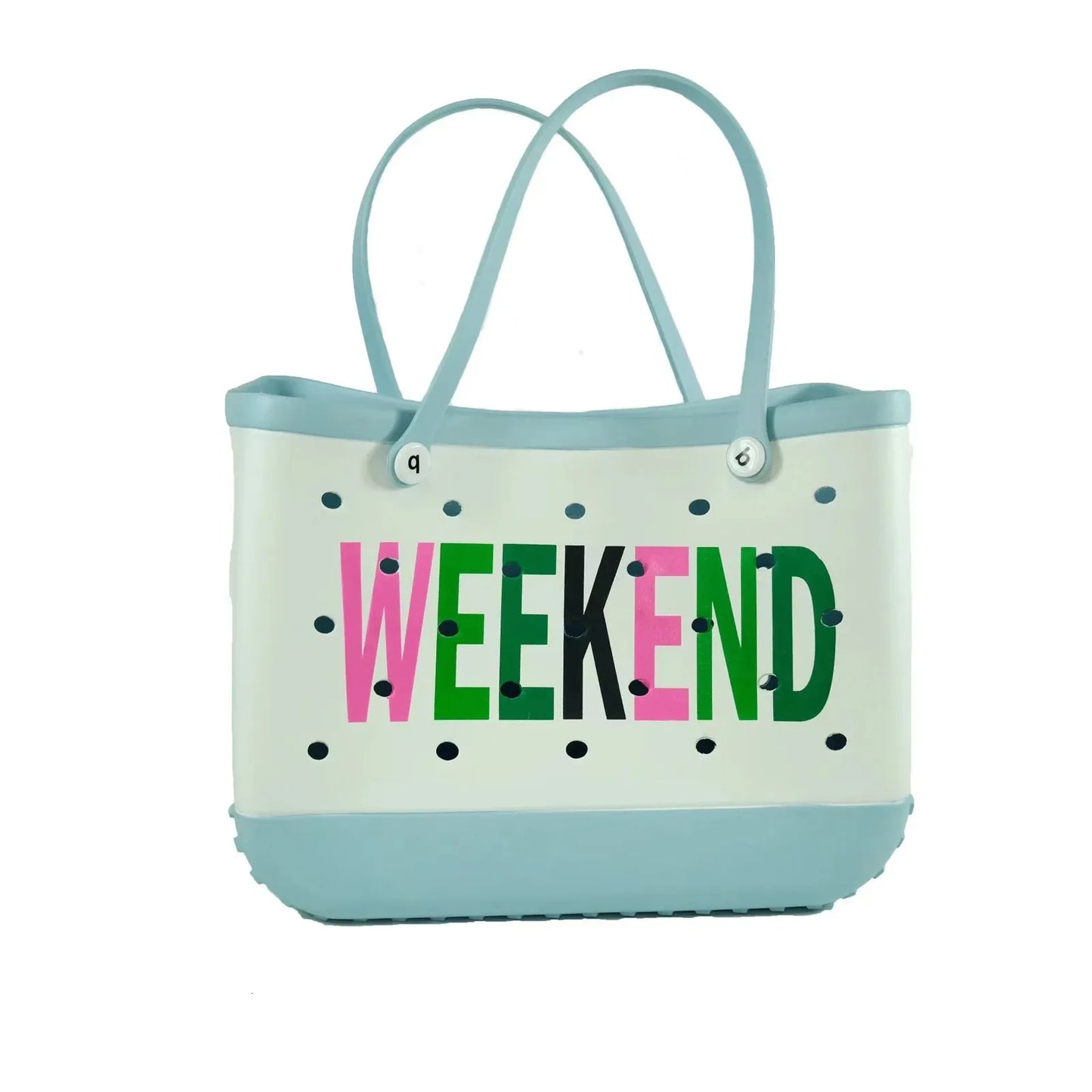 Large Boggs Beach Bag Baseball Summer Rugby EVA Beach Basket Womens Picnic Handbag Hole Waterproof Handbag Shoulder Bag 240529