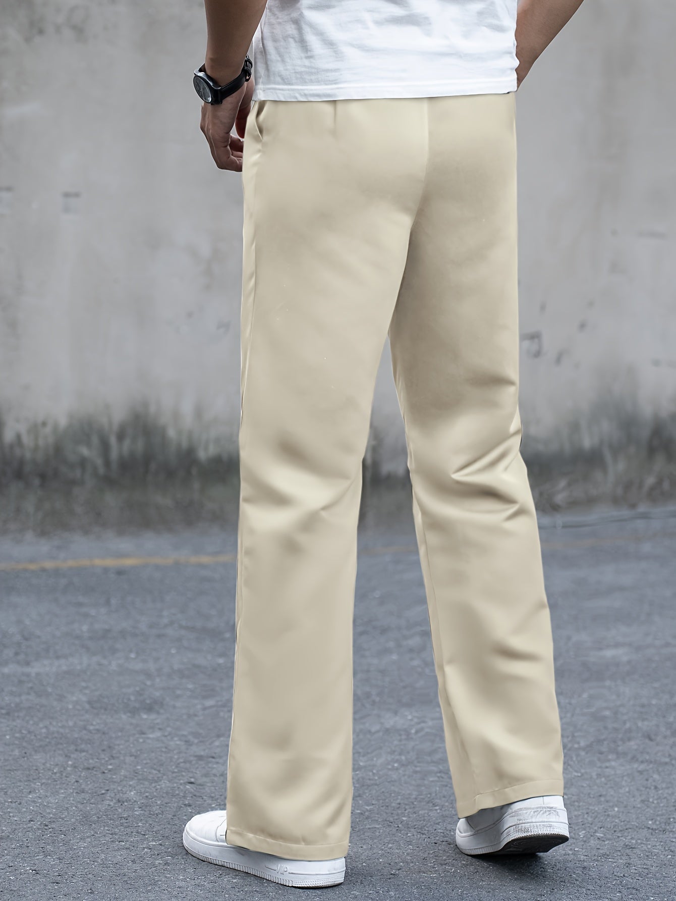 Stylish Vintage Fit Flare Dress Pants for Men - Loose Fit, Solid Color, Casual Bottoms for All Seasons Formal Wear, Comfortable and Versatile