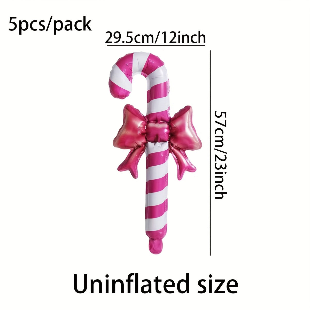 5pcs Vibrant Christmas Candy Cane Foil Balloons - Party Decorations & Photo Props - Festive Room Decor, Creative Gift Ideas, and Scene Decorations for Holiday Celebrations