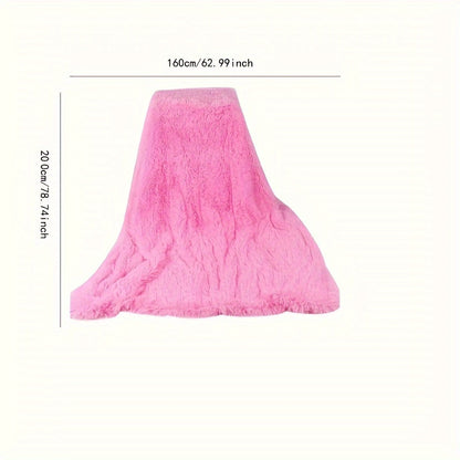 Luxurious Pink Faux Fur Throw Blanket - Nordic Style Plush Coral Velvet, Cozy Winter Warmth For Single Sofa Cover & Office Naps