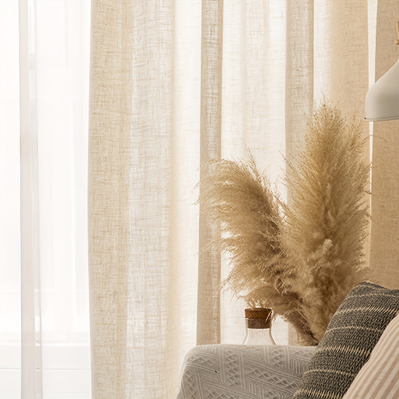 1pc Thickened Light-Filtering Urban Curtain - Contemporary Washable Polyester Room Divider for Bedroom, Balcony, Living Room - Rod Pocket, Uncorded, All-Season, Easy Care