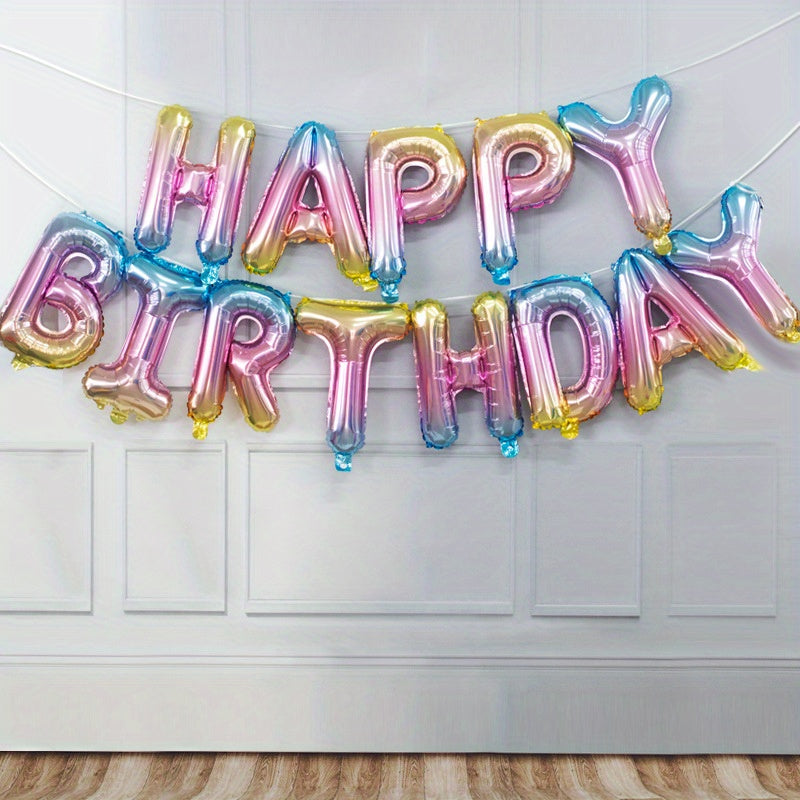 13pcs Golden Foil Letter Balloons Set - Luxurious Happy Birthday Decoration, Photo-Ready Party Supplies, Aesthetic Room Decor, and Festive Party Decorations - Perfect for Celebrations and Special Occasions