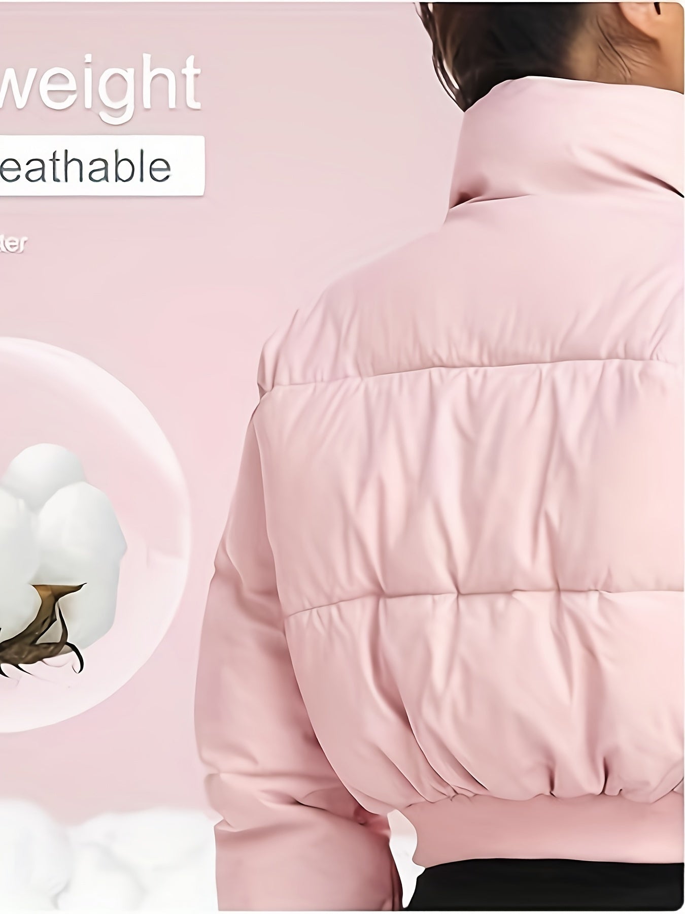 Women's Cropped Quilted Puffer Jacket Long Sleeve Warm Quilted Short Jacket Winter Outerwear Coats