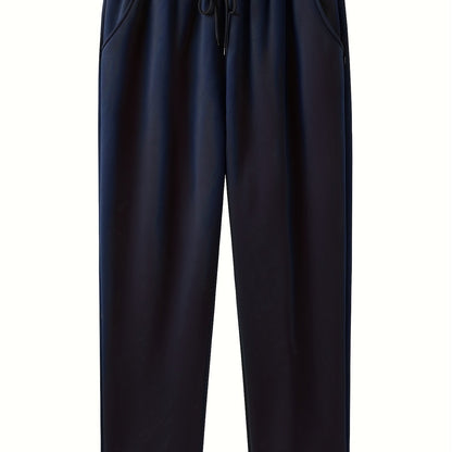 Plus Size Men's Comfortable Sports Casual Pants - Oversized Fashionable Design, Stretchy Fabric, Multiple Pockets, Perfect for Fall and Winter Seasons - Men's Clothing for Everyday Wear