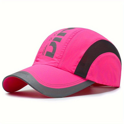 Lightweight Polyester Fashion Baseball Cap - Breathable Mesh, Quick-Dry, UV Protection, Adjustable Snapback - Unisex Outdoor Sports Hat with Alphabets Pattern