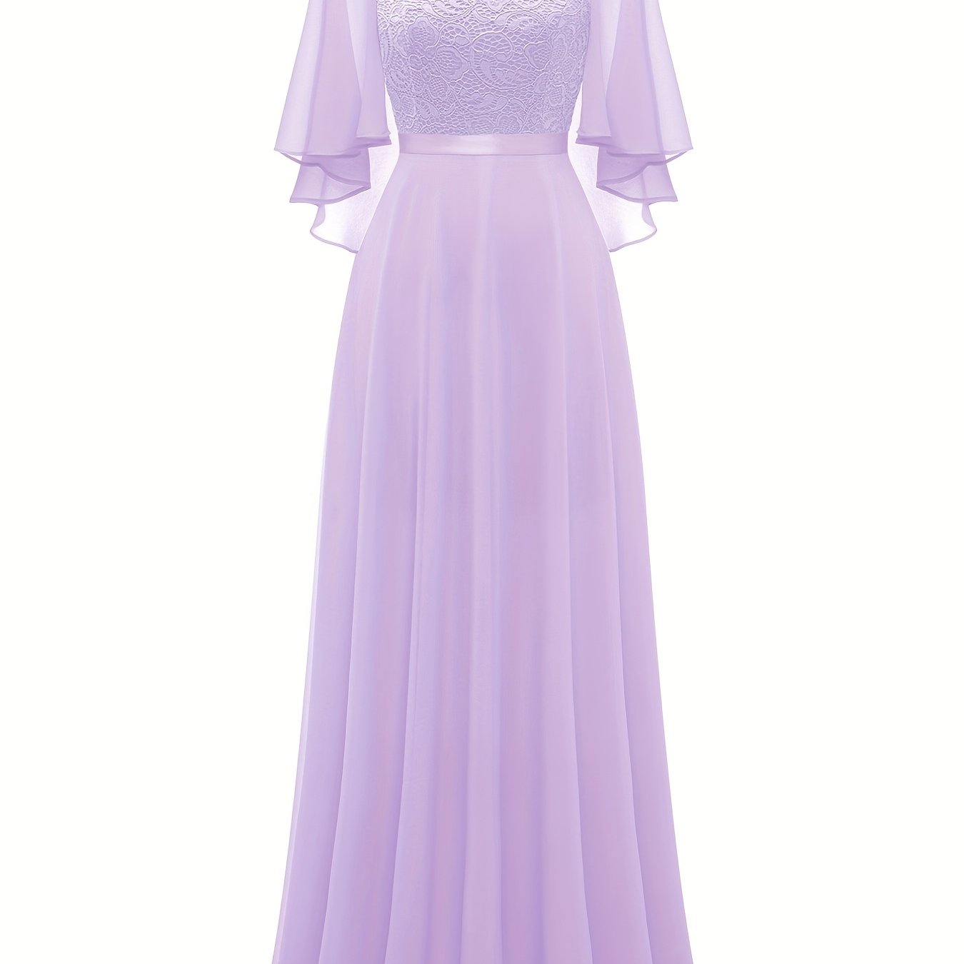 VAKKV Timeless Solid Lace Aline Bridesmaid Dress - Chic Crew Neckline, Flattering Wedding Party Gown - Premium Womens Fashion