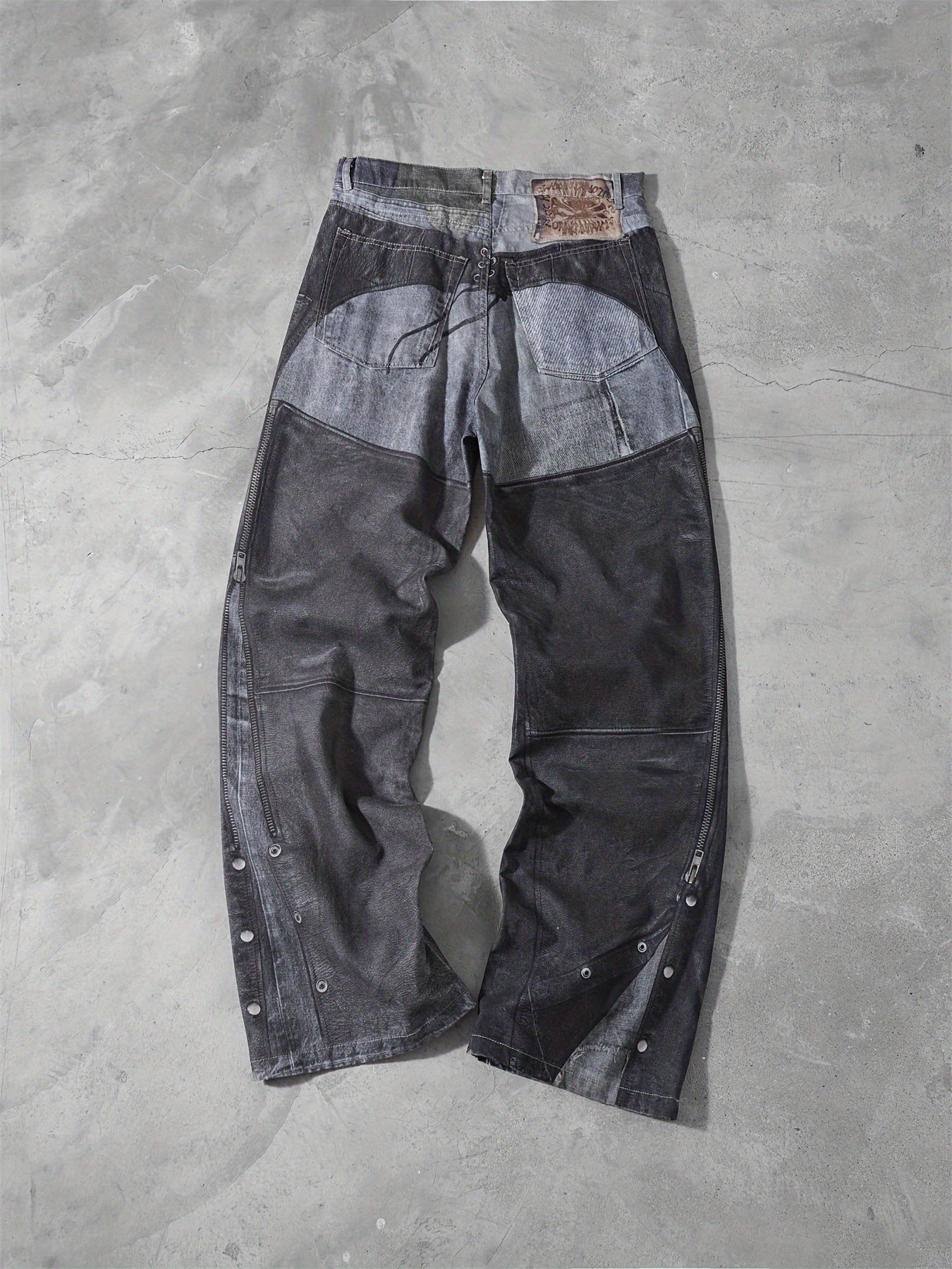 SS24 Straight Casual Button Print, Straight Spray Wash, Loose Men's And Women's AC Style Trendy Jeans, High Street Trend
