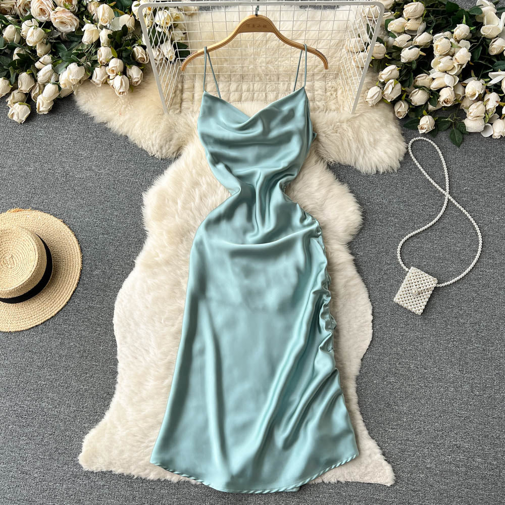 VAKKV Simple Satin Dresses, Fashion Dresses P269