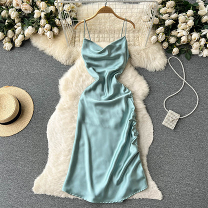 VAKKV Simple Satin Dresses, Fashion Dresses P269