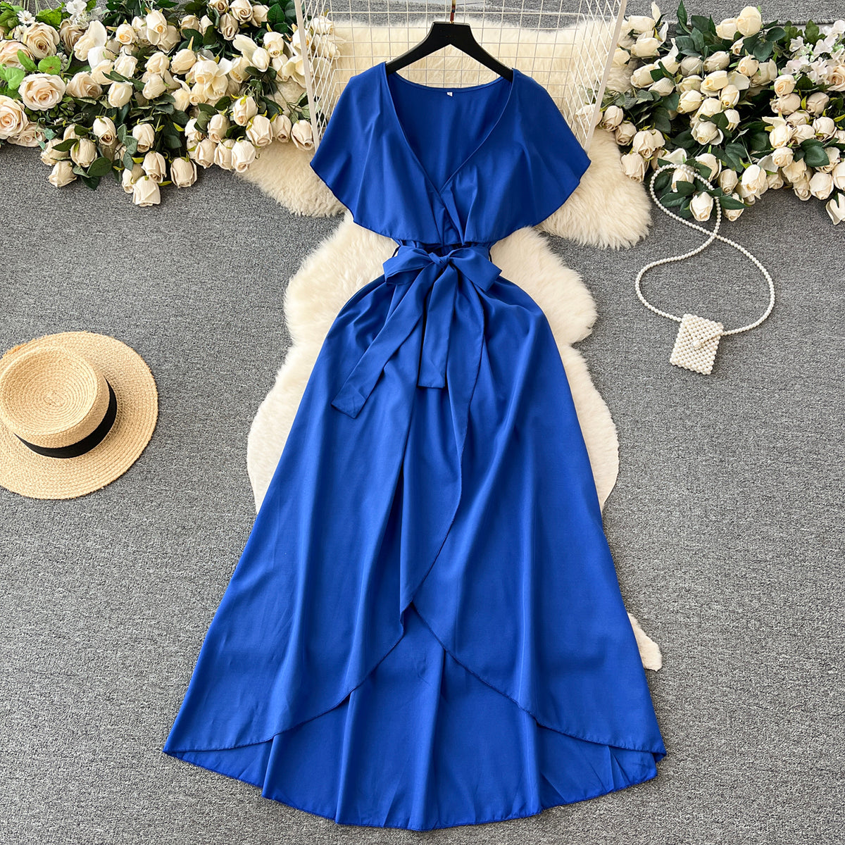 VAKKV Cute V-neck Dress, A-line Fashion Dress P262