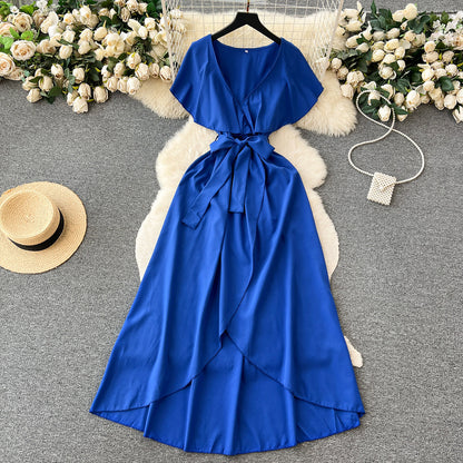 VAKKV Cute V-neck Dress, A-line Fashion Dress P262