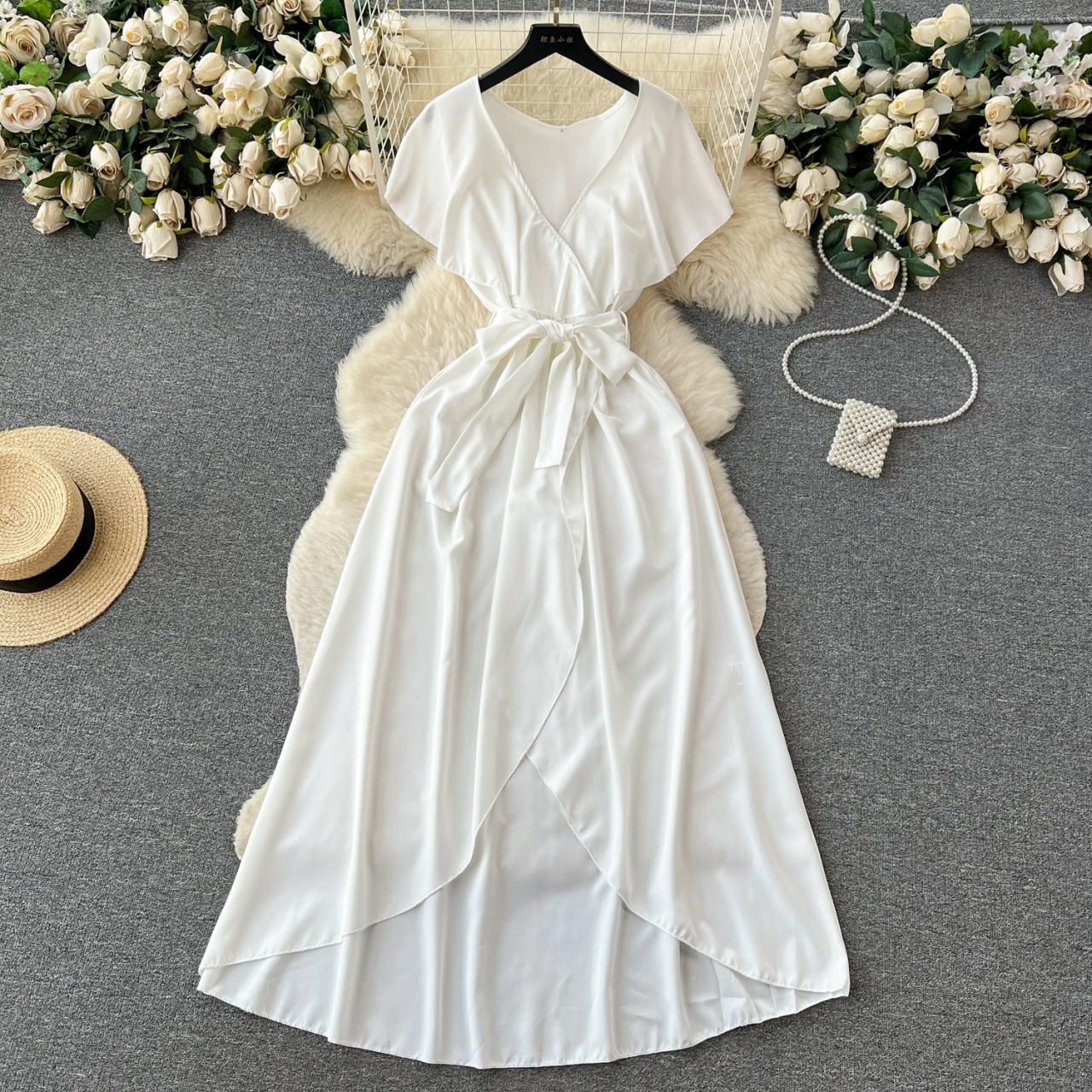 VAKKV Cute V-neck Dress, A-line Fashion Dress P262
