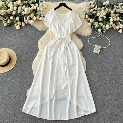 VAKKV Cute V-neck Dress, A-line Fashion Dress P262