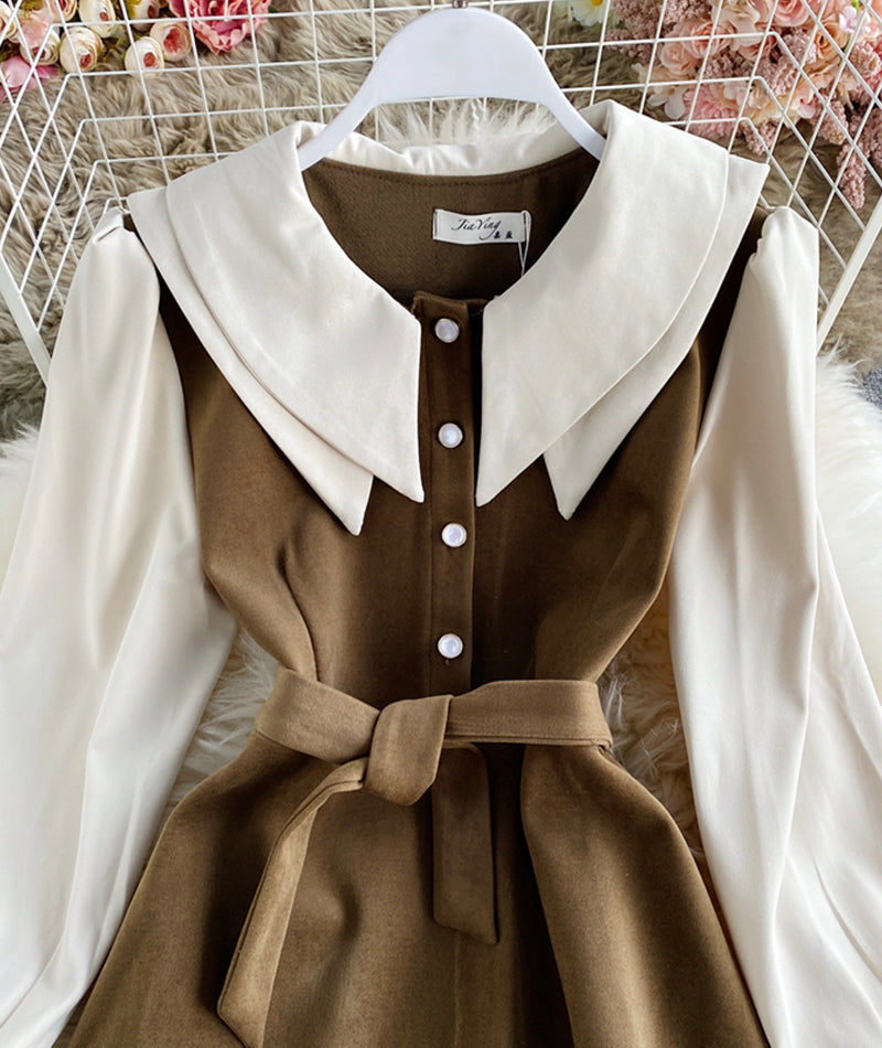 VAKKV Cute Long Sleeve Dress Fashion Girl Dress P301