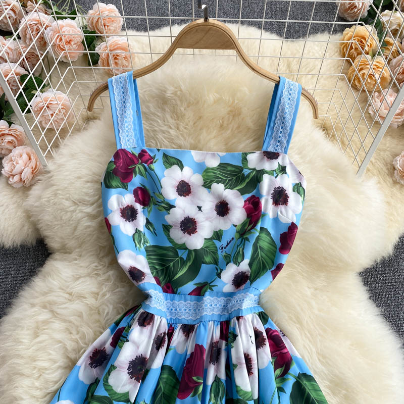 VAKKV Cute A Line Floral Dress Fashion Dress P306