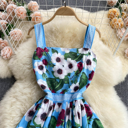 VAKKV Cute A Line Floral Dress Fashion Dress P306