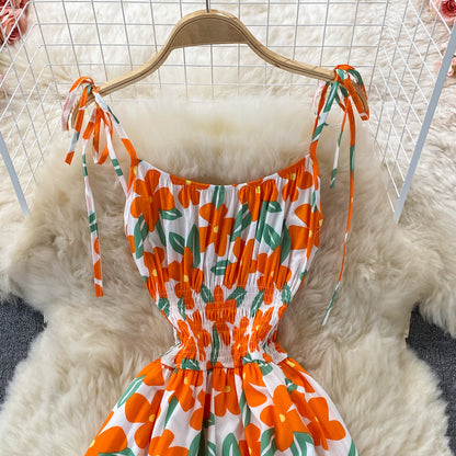 VAKKV Cute A Line Floral Dress Fashion Dress P302