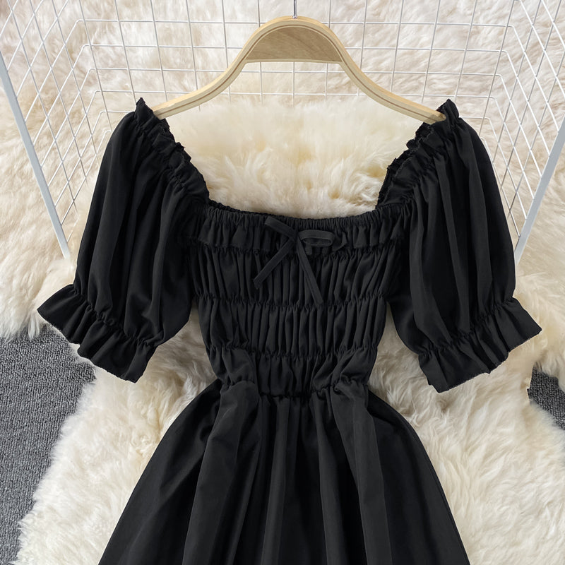 VAKKV Cute Puff Sleeve A Line Dress P310