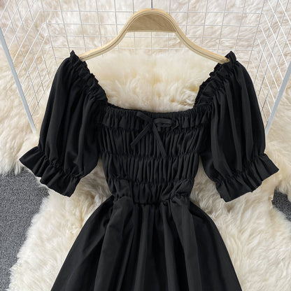 VAKKV Cute Puff Sleeve A Line Dress P310