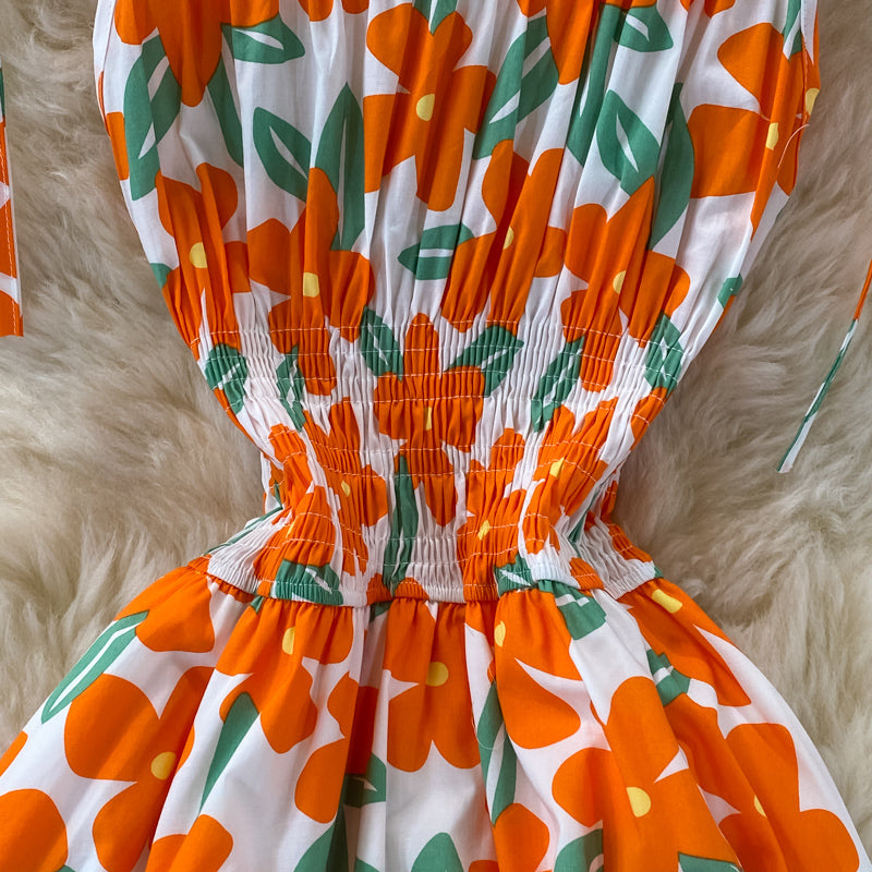 VAKKV Cute A Line Floral Dress Fashion Dress P302