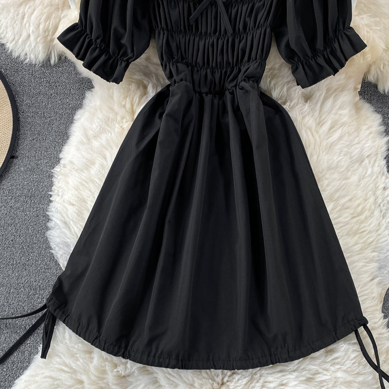 VAKKV Cute Puff Sleeve A Line Dress P310