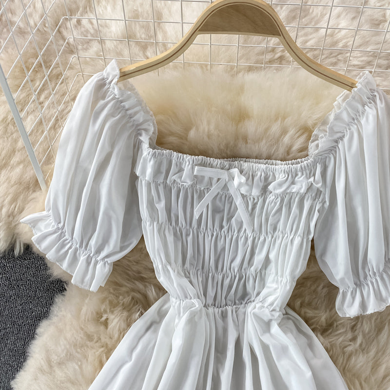 VAKKV Cute Puff Sleeve A Line Dress P310