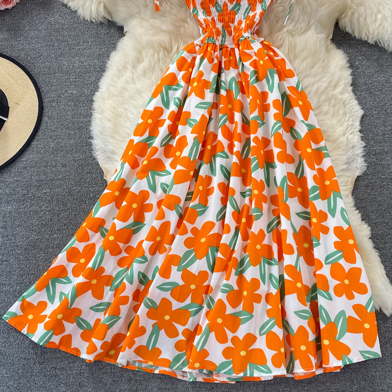 VAKKV Cute A Line Floral Dress Fashion Dress P302