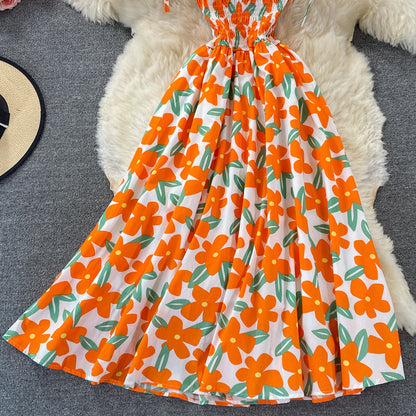 VAKKV Cute A Line Floral Dress Fashion Dress P302