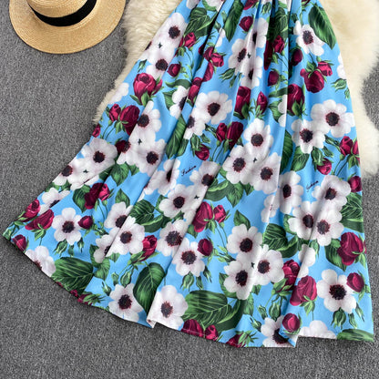 VAKKV Cute A Line Floral Dress Fashion Dress P306