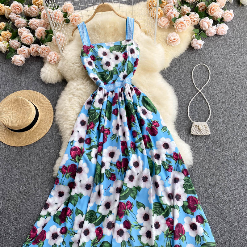 VAKKV Cute A Line Floral Dress Fashion Dress P306
