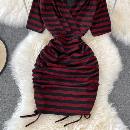 VAKKV Sexy V Neck Short Dress Fashion Dress P295