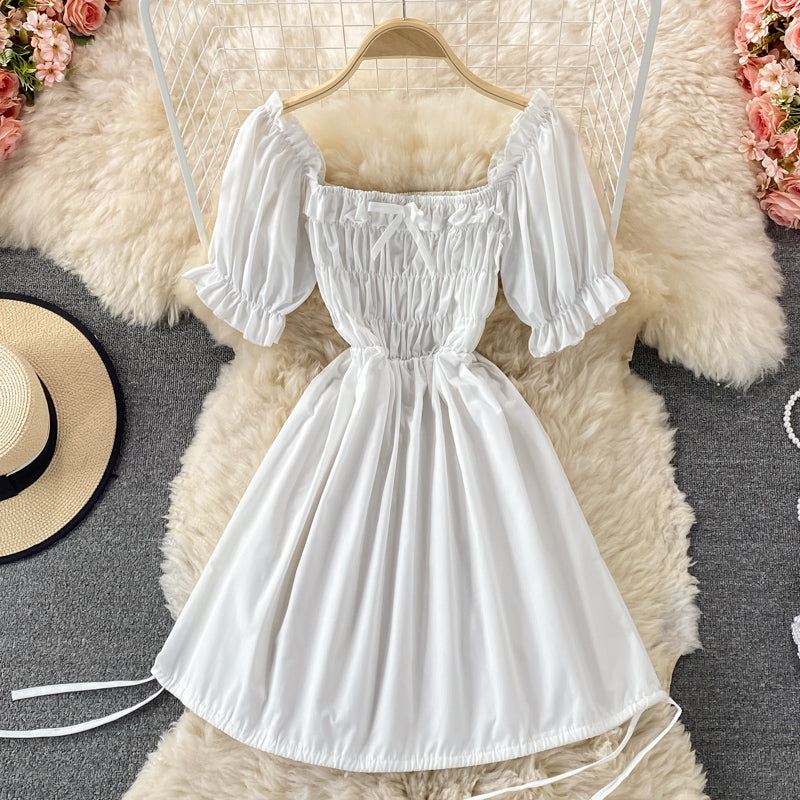 VAKKV Cute Puff Sleeve A Line Dress P310