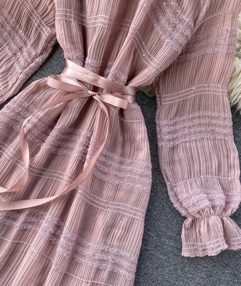 VAKKV Unique Tulle Long Sleeve Dress Fashion Dress P322