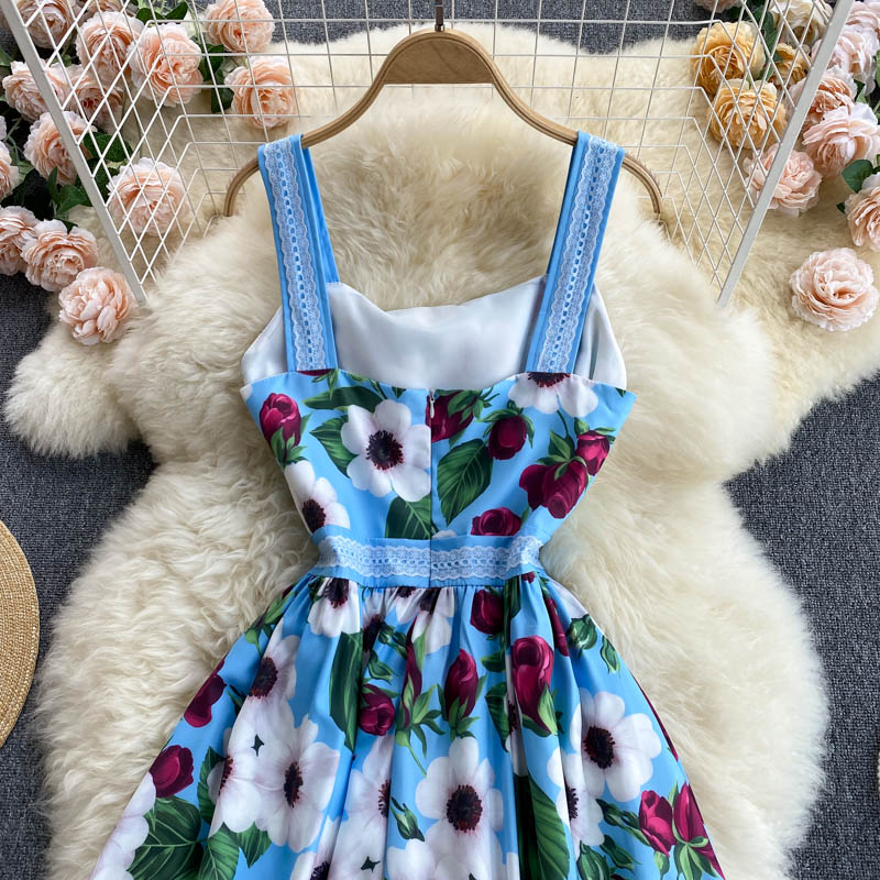 VAKKV Cute A Line Floral Dress Fashion Dress P306