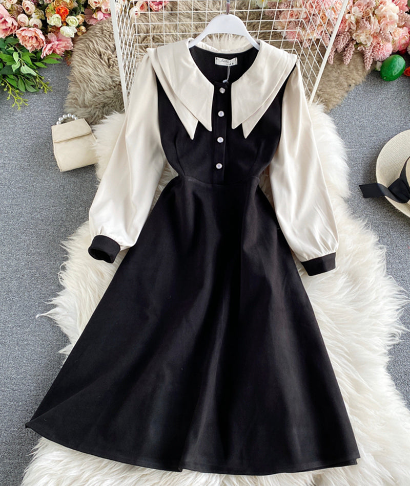 VAKKV Cute Long Sleeve Dress Fashion Girl Dress P301