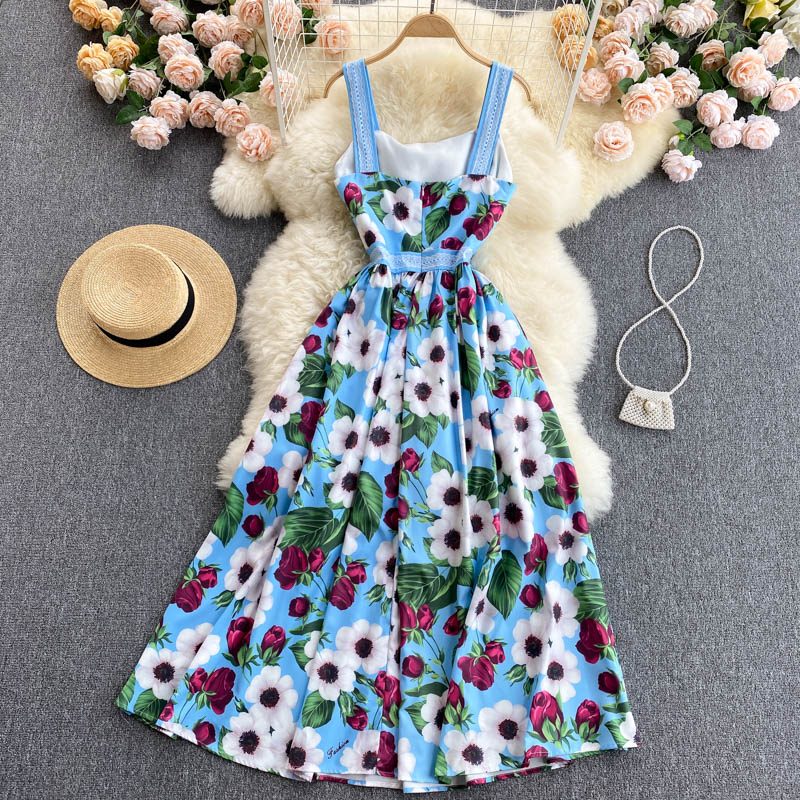 VAKKV Cute A Line Floral Dress Fashion Dress P306
