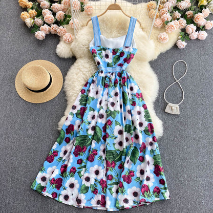 VAKKV Cute A Line Floral Dress Fashion Dress P306