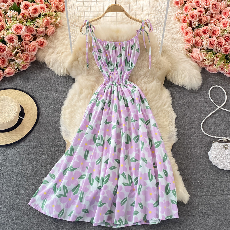 VAKKV Cute A Line Floral Dress Fashion Dress P302