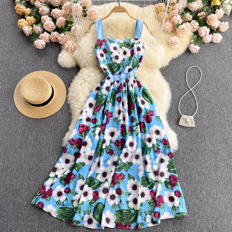 VAKKV Cute A Line Floral Dress Fashion Dress P306