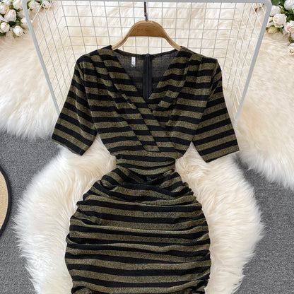VAKKV Sexy V Neck Short Dress Fashion Dress P295