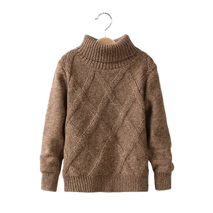 Boys Turtleneck Sweater Knitwear Winter Warm Turtle Neck Children Long Sleeve Cardigan Bebe Knitted Sweaters School Uniform 201128