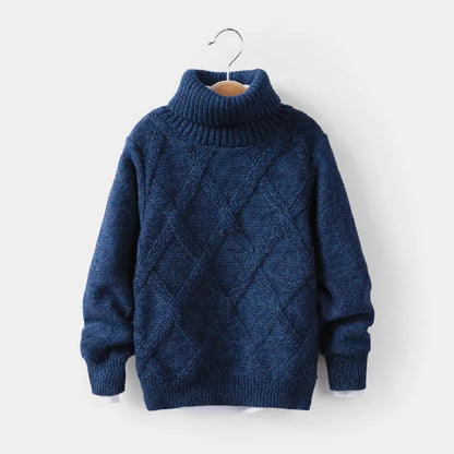 Boys Turtleneck Sweater Knitwear Winter Warm Turtle Neck Children Long Sleeve Cardigan Bebe Knitted Sweaters School Uniform 201128