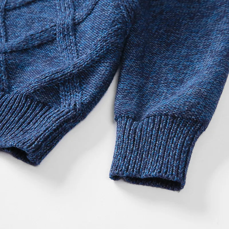 Boys Turtleneck Sweater Knitwear Winter Warm Turtle Neck Children Long Sleeve Cardigan Bebe Knitted Sweaters School Uniform 201128