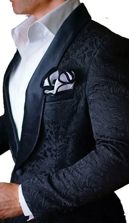 High Quality Two Buttons Pink Groom Tuxedos Groomsmen Notch Lapel Best Man Blazer Mens Wedding Suits (Jacket+Pants+Tie) D:38