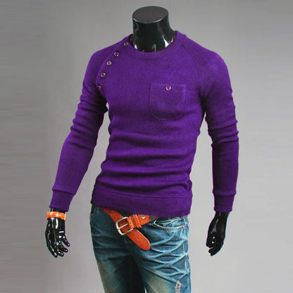 2017 New Arrival Mens Designer Autumn Pullover Sweaters Men Pocket Design Long Sleeve Irregular Knit Sweater Free Shipping